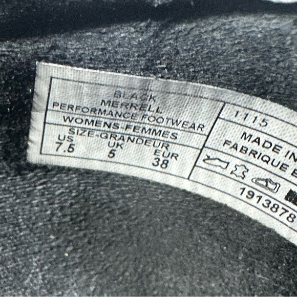 Merrell Women's Size 7.5 Mimix Haze Black Leather Cut Out Slip On Ballet Flats - Picture 12 of 13